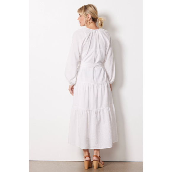 Evereve NWT Josephine Roan + Ryan White Long Sleeve Tie Waist Dress // XS - Picture 4 of 12